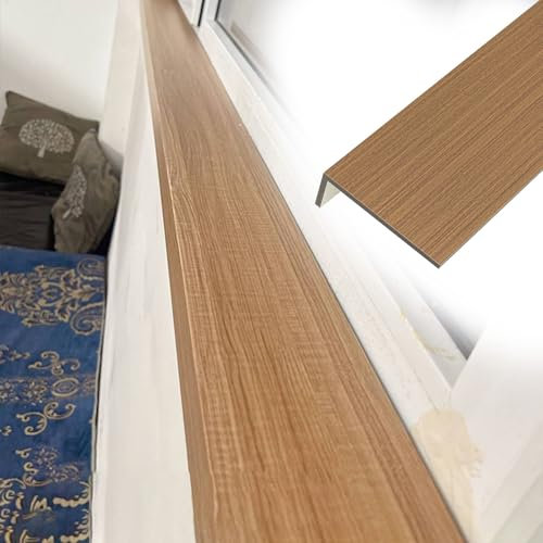 Rivestimento per davanzale della finestra con venature del legno, finitura piastrellata, per interni, decorazione per soggiorno, 100 x 9,9 cm