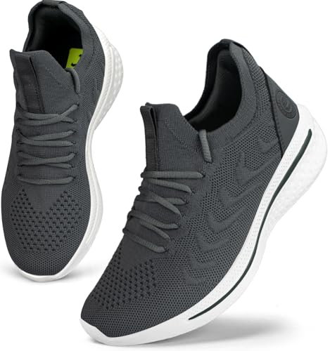 Giniros Zapatillas Mujer Zapatillas Running Deportivas Mujer Zapatos Bambas Casual Tenis de Mujer Jogging Caminar Gimnasio Fitness Moda Slip-ins Sneaker Transpirable Cómodo Deporte Gris Oscuro 40EU