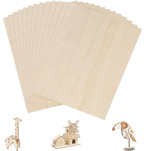 10Pack Balsa Wood Sheets - 420X300MM Plywood Sheets, Unfinished Blank Thin Basswood Sheets, Wooden Board Sheets Craft Plate for DIY Woodcraft Painting Engraved Model Making Pyrography Wood Burning