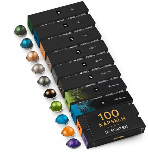 NESPRESSO VERTUO Kaffee Top-Auswahl 100 Kaffeekapseln | Favoriten Mix für Espresso, doppelter Espresso, Gran Lungo und große Tasse, Mittlere bis dunkle Röstung