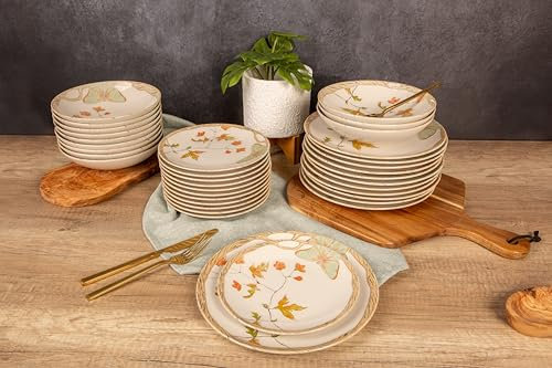Cosy & Trendy Service de table en Grès Farfalla, décoré, 36 pièces, 12 personnes
