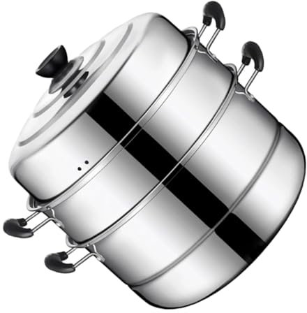 Ciieeo Vaporera De Acero Inoxidable 3 Niveles Perfecta Para El Hogar Versátil