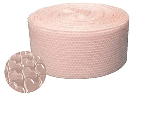 Nvzi 5 m x 20 cm rosa herzförmige, stoßfeste Luftblasenrolle, Partyzubehör, Geschenke, Schutzfolie, Verpackung, Hochzeitsdekoration, Membran, einfach zu bedienen (Farbe: Hellrosa, Geschenkbeutelgröße: