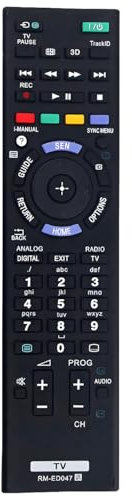 RM-ED047 Ersatz-Fernbedienung für Sony TV KDL-32R300B KDL-32R330B KDL-32R400 KDL-32R400A KDL-32R420B KDL-40R350B KDL-40R380B KDL-40R450 KDL-40R450A L-40R4 70B KDL-46R450A KDL-46R453 KDL-46R453A