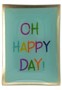 Gift Company Love Plates, Glasteller M, Oh happy day, hellgrün, 10x0,8x14,2cm