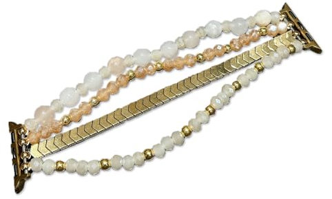 Efolen Pulsera Correa Compatible con Correa de Apple Watch 38/40/41/42/44/45/46/49 mm Reloj Inteligente para Mujer Serie Bead 9/8/7/6/5/4/3/2/1, Elástica Perlas con Correa Repuesto para Niñas-S