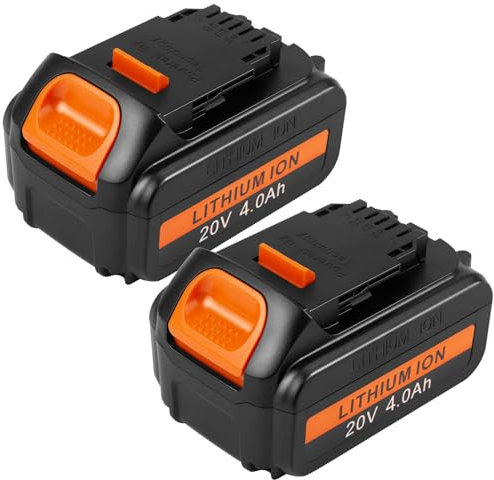 2 batterie agli ioni di litio da 4,0 Ah per DeWalt XR, ASUNCELL 20 V per batteria DeWalt da 18 V DCB204 DCB206 DCB180 DCB181 DCB182 DCB184 DCB201 serie compatibile con strumenti da 18 V/20 V