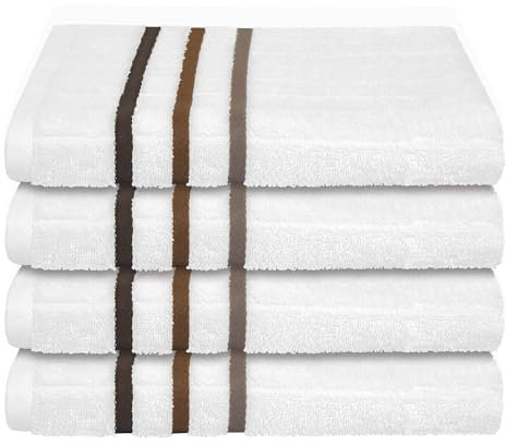 Uncover by Schiesser Handtuch Ohio im 4er Set | 100% Baumwolle | Oeko-TEX | Weich, saugstark, schnelltrocknend | 50x100cm | Weiß