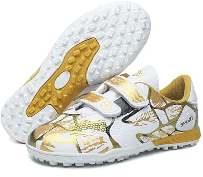 Agnueuty Fußballschuhe mit Stollen für Jungen Mädchen Athletics Football Schuhe Laceless Leichtathletik Trainingsschuhe Unisex Kinder