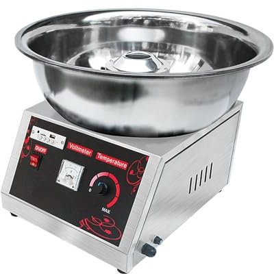 Machine à coton professionnelle 1000 W pour barbe à papa électrique commerciale en acier inoxydable grand espace de rangement avec USB pour salle à manger, fête d'anniversaire, festival