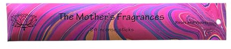 Mother's India Fragrances Incense Sticks -Roses And Violets (Pack of 24 Sticks) | Natural, Hand-Rolled, Fair Trade, Long-Lasting Aroma for Self-Care & Cosy Nights