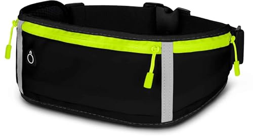 ONEFLOW Active Pro Laufgürtel für Oppo Find X8 Pro Lauftasche mit 3 Fächern, Atmungsaktiv, Sport Handytasche zum Joggen, Handy Bauchtasche Wasserdicht, Running Belt, Schwarz