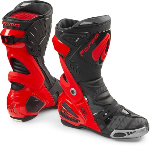 Forma Ice Pro Flow Motorrad Stiefel, schwarz/rot, 43 | Atmungsaktiv