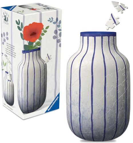 Ravensburger 3D Puzzle Moderne Vase Design 4 mit integriertem Wasserbehälter - für echte oder künstliche Blumen - Home Deco