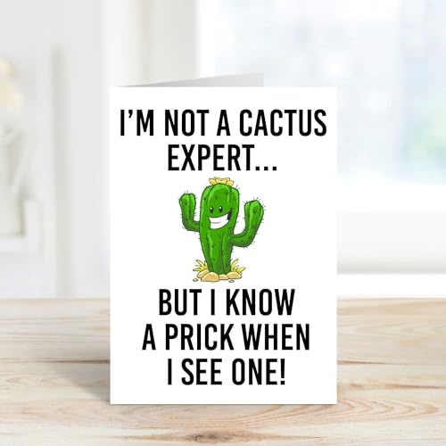 60 Second Makeover Limited Cactus Card Funny I'm Not A Cactus Expert But I Know A Prick When I See One Gardening Cactus Lover Gift Card