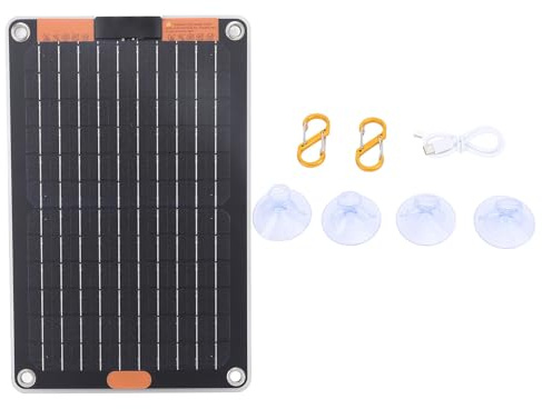 Panneau Solaire Portable 15W 5V 2A, Double Sortie Type C, Monocristallin Slim et Léger - Haute Conversion, Charge Rapide, Parfait pour Téléphone et Caméra