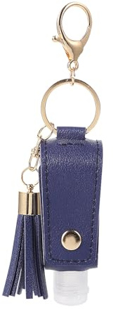 ASAKKURA 30 Ml Leere Pu Flaschenhülle mit Schlüsselanhänger und Quasten Tragbarer Desinfektionsspender für Handgel Geeignet zum Aufhängen an Tasche oder Schlüsselbund
