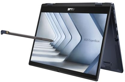 ASUS ExpertBook B3 Flip | Convertible | 14 FHD Touch-Display 400 Nits | Core 5 120U | RAM: 16GB | SSD: 2TB | inkl. Stift | beleuchtete Tastatur | Windows 11 Pro | Office 2024 Pro | Notebooktasche