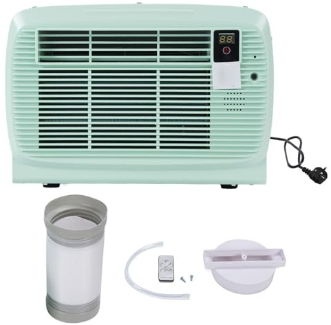 OEBUAFI Condizionatore Portatile, Campeggio AC 2300BTU con Controllo Vocale Inglese e Telecomando per Tenda Uso Esterno Leggero Risparmio Energetico Basso Rumore (Spina europea 220 V)