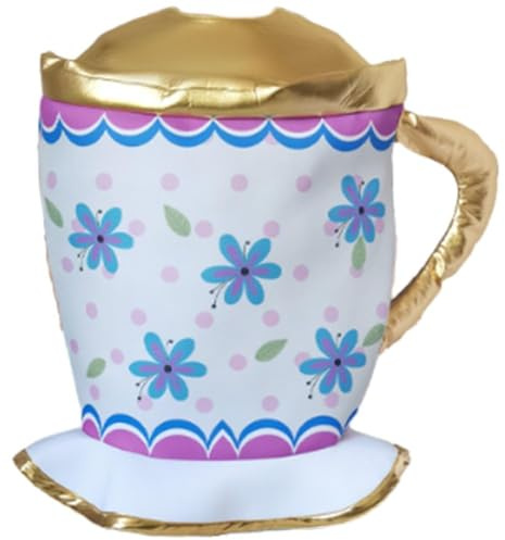zeryor Adult Teacup Costume Unisex Novelty Fancy Dress Reusable Outfit for Halloween Christmas Themed Parties Cosplay