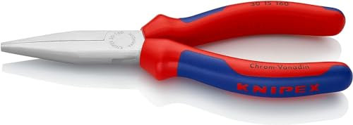 Knipex Pince à becs longs chromée, avec gaines bi-matière 160 mm 30 15 160