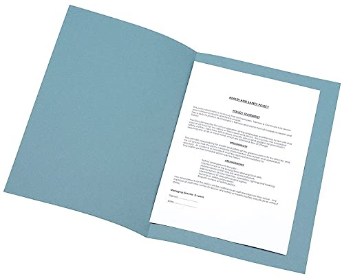 Q-Connect Square Cut Folder Lightweight 180gsm Foolscap Blue (Pack of 100)