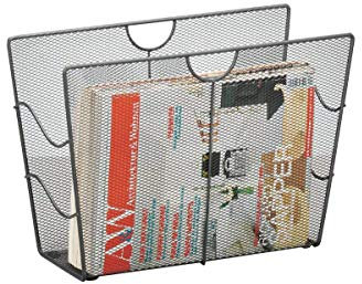 Zeller Present 17742 Porte-Revues en Maille Tressée Anthracite 39 x 17,5 x 27 cm