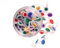 Whitecroft Essentials Tubs Hook Push Pins - Assorted Colours (Pack of 100)