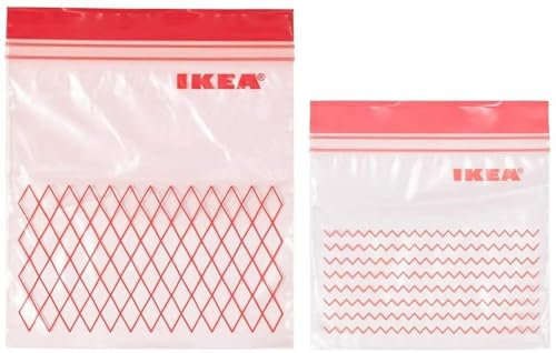 IKEA ISTAD Kunststoffbeutel rot, Polyethylen, Transparent, 19 x 8 x 5 cm, 60-Einheiten