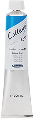 Schmincke - College® Oil, College® Cyan in 200 ml tube, 31430015, Artists' oil colours, proven artists' pigments and natural vegetable oils, good lightfastness