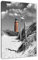 Pixxprint Leuchtturm mit Möwe an Strandweg B&W, Größe: 80x60cm, Leinwandbild, fertig gespannt, Wandbild, Dekoration, Kunstdruck, kein Poster