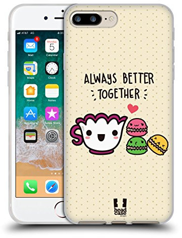 Head Case Designs Mejor Juntos Macarrones de Kawaii Caso Funda de Gel Suave Compatible con Apple iPhone 7 Plus/iPhone 8 Plus