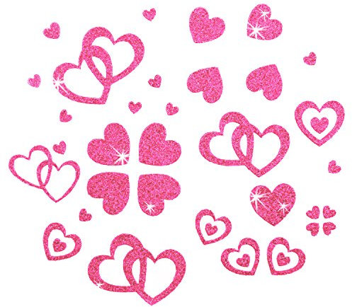 Oblique Unique® Glitter Herzen Sticker in Rosa