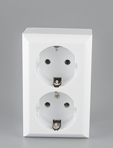 2-fach Aufputz Steckdose NEU 2 steckplätze Schucko Steckdose 2-fach (2-fach)