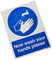 V Safety Now Wash Your Hands Please Sign - 150mm x 200mm - Self Adhesive Vinyl