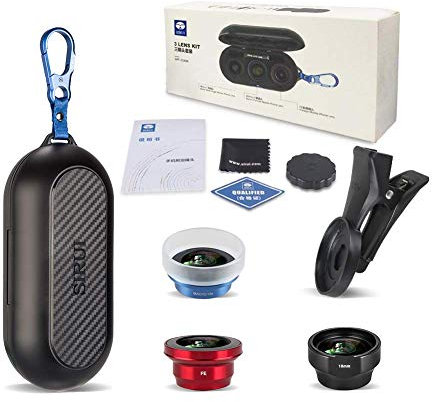 SIRUI 3in1 Objektiv Kit (18mm Weitwinkel / 170° Fisheye / 10x Makro) im Case mit Clip, passend für die meisten Smartphones