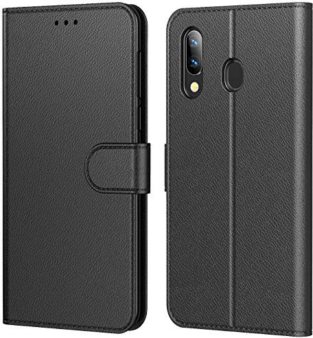 HL Tenphone Etui Coque pour Samsung Galaxy A20e, Protection Housse en Cuir Portefeuille Livre,[Emplacements Cartes],[Fonction Support],[Fermeture Magnétique] pour (Galaxy A20e (5,80 Pouces),Noir)