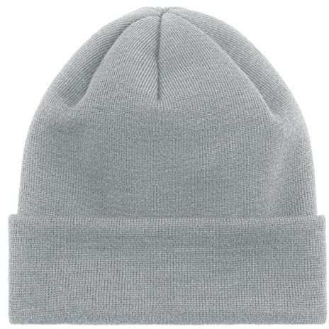 HANSEHELD Strickmütze 100% Baumwolle Grau | Basic | Baumwollstrick | Groß | Umschlag | kratzt Nicht | Beanie | Biobaumwolle | Made in Germany