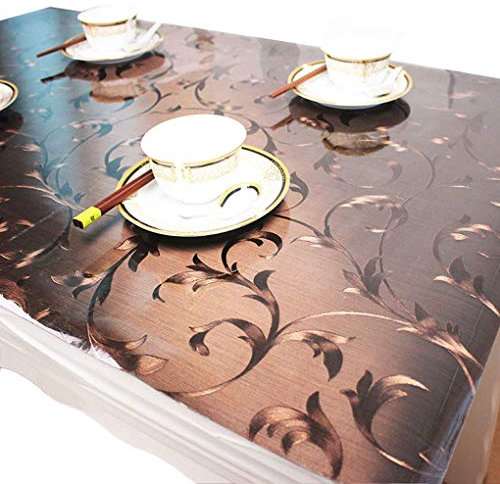 CIEEIN CIEHT Haushalt Küche PVC Tischdecke Tischmatte Schreibtisch Tischfolie Tischschutz Matte Wasserdicht Braun 90 * 180CM