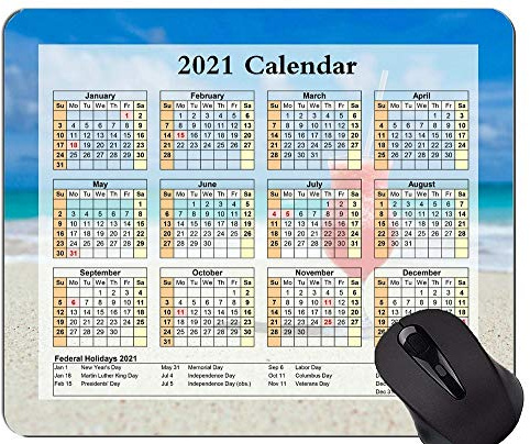 Buntes Jahr 2021 Kalender-Mauspad, Nahaufnahme von Cocktail-Getränk-Mauspads