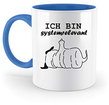 Galeriemode Ich bin systemrelevant Hund - Zweifarbige Tasse -330ml-Blau