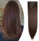 S-noilite Clip In Extensions Haarverlängerung Glatt 8 Teiliges SET 18 Clips 8Pcs Voller Kopf Wie Echthaar 66cm Mittel braun