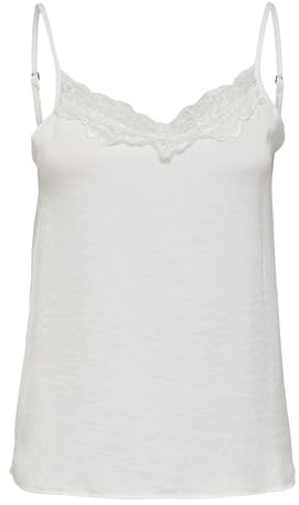 JDY Damen JDY appa new lace singlet wvn nos Top, Cloud Dancer/Detail:dtm Lace, 38 EU