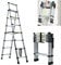 2m/2.3m Telescopic Ladder DIY Aluminum Alloy Folding Extendable, Adjustable Step,Lightweight Extension Ladder for Home Office Loft Use (6+7 steps)