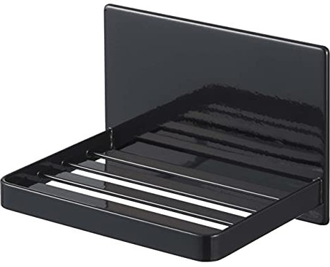 Yamazaki 5557 Porte-savon magnétique pour salle de bain, noir, env. 4,7 x 3,4 x 7,9 cm (l x P x H) (12 x 8,7 x 8 cm), tour protège le savon de l'eau, porte-savon