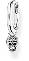 Thomas Sabo Damen Einzel Creole geschwärzt Totenkopf Zirkonia 925 Sterlingsilber CR706-643-14