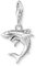 Thomas Sabo Charm-Anhänger Hai mit Zirkonia aus Sterling-Silber in der Farbe Silber, Maße: 15,2mm, 24,8mm, 1885-643-14