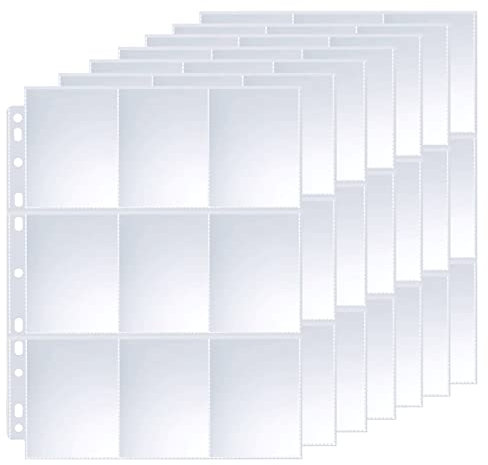 Sammelkarten hüllen 720 Taschen Karten Hüllen Standard-Größe, Sammelmappe, Neutral, Transparent Sammelkarten Folien für eine Vielzahl von Ringbücher