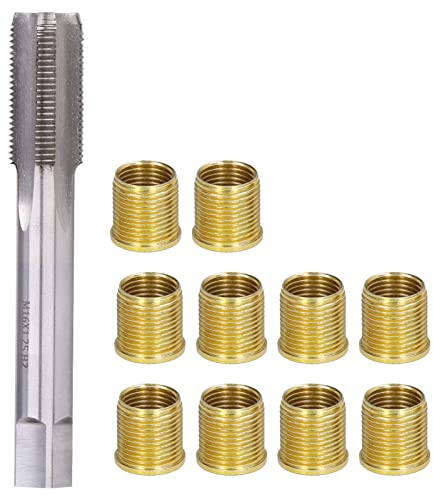 Juego Reparación Rosca Bujía M14x1.25 M16x1.25, 11 Piezas | Inserto inoxidable galv, macho HSS, kit de taller para culatas de motor gasolina diésel generador