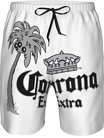 DJNGN Kompatibel mit Corona Herren-Badehosen, extra schnell trocknende Badeshorts, Netzfutter, Strandbadebekleidung mit Taschen, Badeanzügen für den Urlaub